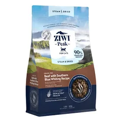 Ziwi Peak Steam&Dried Cat Beef with Southern Blue Whiting sausas maistas katėms