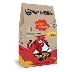 PAKA ZWIERZAKA Samo mėsko Lama liofilizuota mėsa šunims ir katėms 70 g