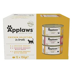 APPLAWS Applaws Cat Tin 12x156g Chicken Selection Broth Multipack