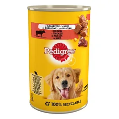 PEDIGREE Adult konservų dėžutė 400g - drėgnas šunų ėdalas su jautiena drebučiuose photo