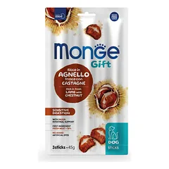Monge Gift Dog STICKS Sensitive Digestion Lamb With Chestnut skanėstų lazdelės suaugusiems šunims, 45 g