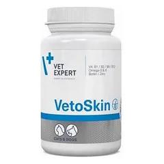 Vetexpert Vetoskin dermatologinių ligų prevencija šunims ir katėms 300mg, 60 kapsulių