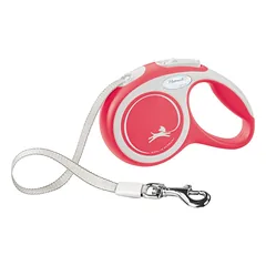 FLEXI Comfort Tape baltas/rožinis pavadėlis S-5m iki 15kg