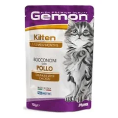 Gemon Cat Pouch Kitten Chunkies with Chicken 100 g parduotuvėje akvanamai.lt