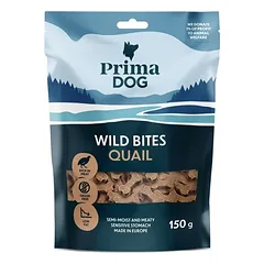 PrimaDog laukinių kąsnelių – putpelės kasneliai su gudobele, minkšti 150 g