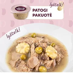 Delickcious tuno sriuba katėms su kukurūzais ir žirneliais, 80g — 3 nuotrauka