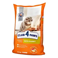 CLUB 4 PAWS Premium visavertis maistas suaugusioms katėms su triušiena 14kg.