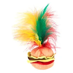 Katzenspielzeug Crinkle Burger mit Federn