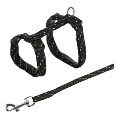 Trixie Kačiukų petnešos su pavadėliu, atspind., 27-45cm/10mm, 1.3m