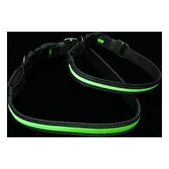 Nomad Tales Spirit USB LED Nylonhalsband, neongelb & grau