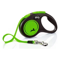 Flexi New Neon Tape S 5m Green automatinė pavadėlė šunims su juosta, šunims iki 15 kg, 5 m — 4 nuotrauka