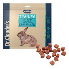 Dr. Clauders Trainee Snack Kaninchen skanėstas šunims ir katėms gabaliukais su triušiena, 80 g