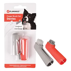 Flamingo Finger Toothbrush silikoninis dantų šepetėlis/dantenų šepetėlis šunims