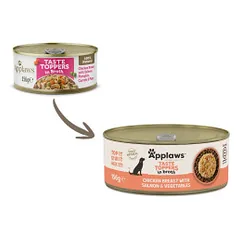 Applaws Taste Toppers in Broth sauso pašaro pagardas su vištiena, lašiša ir daržovėmis šunims