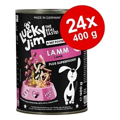 Lucky Jim Mono drėgnas maistas šunims, ekonominė pakuotė 24 x 400 g