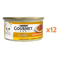GOURMET Gold Sauce Delights su vištiena, 12 x 85 g drėgnas kačių maistas