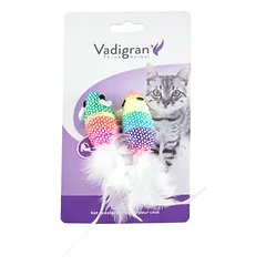 VADIGRAN Cat Toy spalvotos pelytės balta uodega 5cm 2vnt 2pak
