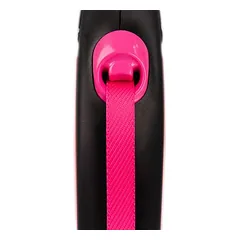 flexi New Neon juostinis pavadėlis, rožinis, 5 m, Dydis S: iki 15 kg — 5 nuotrauka