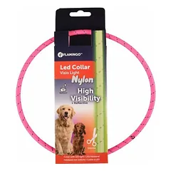 Flamingo LED antkaklis atspindintis visio pink, 33-63,5 cm, 8 mm — 1 nuotrauka