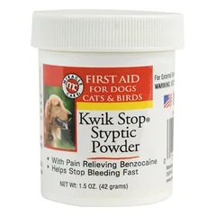 Miracle Care Kwik Stop Styptic Powder - kraujavimo kontrolės milteliai šunims, katėms ir paukščiams
