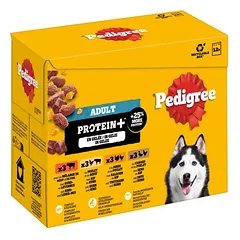 Pedigree Adult šviežumo maišeliai Protein Plus drebučiuose, drėgnas maistas šunims — 2 nuotrauka