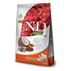 Farmina N&D Dog Grain Free Adult Skin Coat All Breed begrūdis sausas maistas šunims su silkėmis ir bolivine balanda, 7 kg