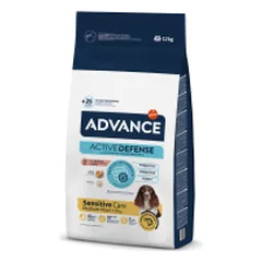 Advance Sensitive Medium/Max sausas pašaras šunims su lašiša ir ryžiais, 12 Kg — 2 nuotrauka