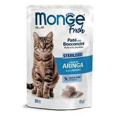 Monge Cat Fresh Pouch Sterilised Pate with Chunkies Rich in Herring 85 g
