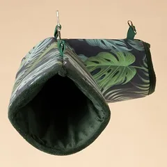 TIAKI Jungle Collection tunelis smulkiems gyvūnams, L 36 x B 25 x H 13 cm, žalia — 2 nuotrauka