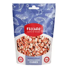Ficcaro lašišos ir vištienos kubeliai skanėstai šunims ir katėms photo