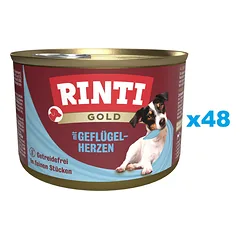 RINTI Gold Poultry hearts Mini Naminių paukščių širdys mažų veislių šunims 48x185 g