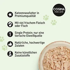 Cosma Original in Jelly drėgnas maistas katėms 6 x 85 g — 2 nuotrauka