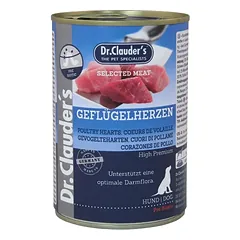 DR. CLAUDER’S drėgnas maistas šunims su paukščių širdelėmis ir prebiotikais 6x400g