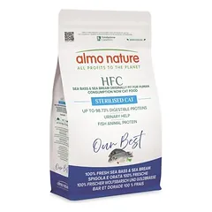 Almo Nature HFC Longevity Sterilized su jūriniu ešeriu ir dorada, sausas maistas katėms — 2 nuotrauka