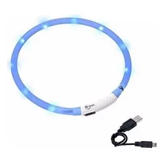 LED apykaklė įkraunama Karlie, mėlyna 75 cm