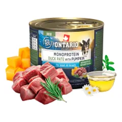 Ontario vieno baltymo konservai suaugusiems šunims su antiena ir moliūgais, 200 g