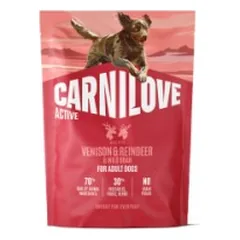 CARNILOVE ACTIVE Dog Venison & Reindeer & Wild Boar sausas pašaras šunims 1,5 kg