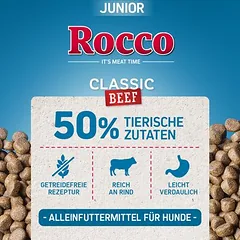 Rocco Junior Classic su jautiena ir vištiena, sausas maistas šuniukams, > 10 kg — 3 nuotrauka