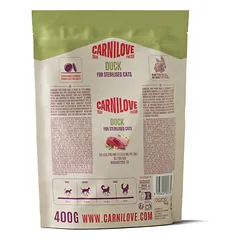 CARNILOVE True Fresh Duck Adult Cat Sterilised sausas pašaras katėms su antiena, 400 g — 2 nuotrauka