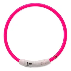 Dog Fantasy LED antkaklis šunims, nailoninis, rožinis, 65 cm — 2 nuotrauka