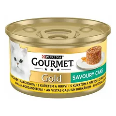 Purina Gourmet Gold Savoury Cake Chicken and Carrot 85 g nuotrauka