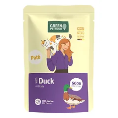 GREEN PETFOOD Cat Paté with Duck 85 g su antis ir taurinu, paštetas katėms