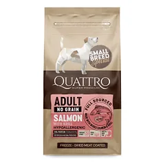 Quattro SB sausas suaugusių mažų veislių šunų pašaras su lašiša ir kriliu, 7 kg