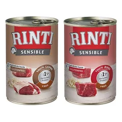 RINTI Sensible Jautiena su ryžiais 6x400 g + Aviena su ryžiais 6x400 g
