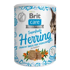 BRIT CARE Superfruits Herring  traškūs skanėstai su silke sterilizuotoms katėms, 100 g