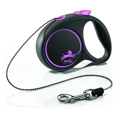 FLEXI BLACK DESIGN virvelinis pavadėlis XS, iki 8 kg, 3 m, Rožinis