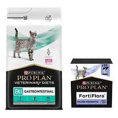 PURINA Veterinary PVD LT Virškinimo trakto katė 5kg + PURINA PVD FortiFlora Cat 30 paketėlių