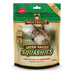 WOLFSBLUT Green Valley Squashies skanėstai šunims su ėriena ir lašiša, 300 g