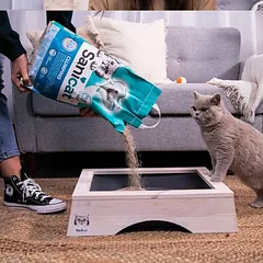 Sanicat gumulėlius sudarantis kraikas katėms su Marselio muilu, 10 l — 4 nuotrauka