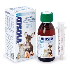 Catalysis VIUSID Pets sirupas, papildmaistas papildas šunims ir katėms su imunitetą stimuliuojančiu, kepenis saugančiu, antioksidaciniu ir antivirusiniu poveikiu, 150 ml